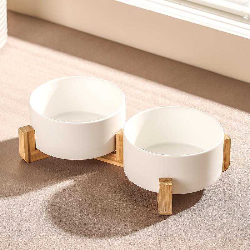 Pet Ceramic Bowl with Bamboo