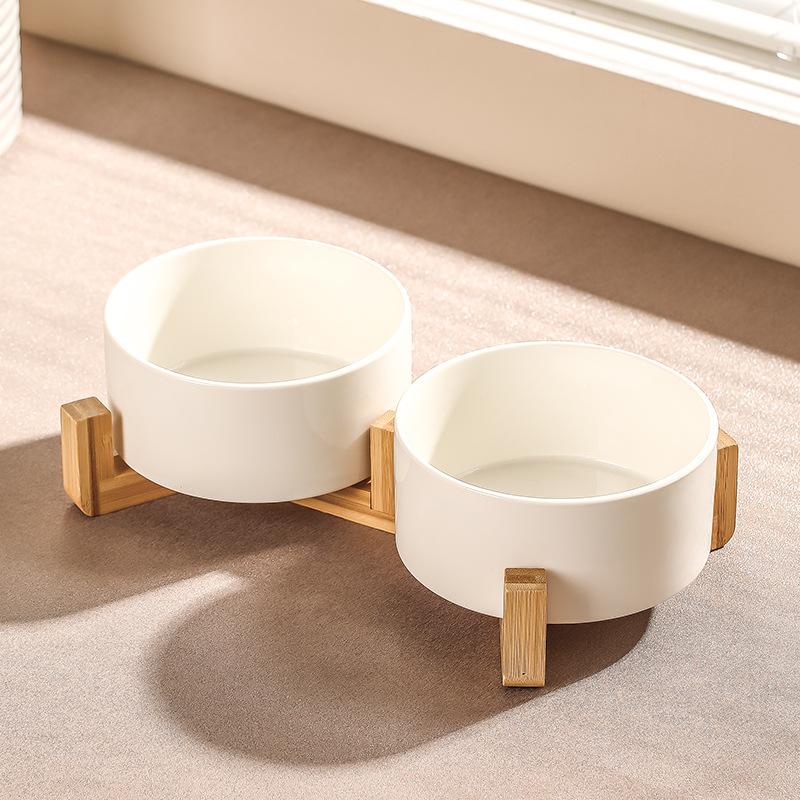 Pet Ceramic Bowl with Bamboo